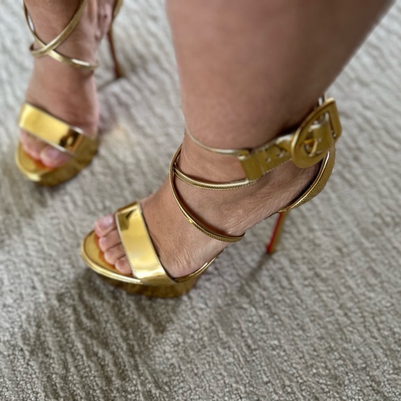 Christian Louboutin Gold Shoes 36 - Picture 13 of 15
